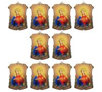 Lot de 10 figurines religieuses en acrylique durable Chrétienne Famille Collier Pendentif pour décoration intérieure du corps