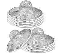 Lot de 10 filtres à Cheveux en Maille d'acier Inoxydable pour bonde de Douche de 7,5 cm de diamètre extérieur - Bouchon d'évier pour Cuisine ou Salle de Bain