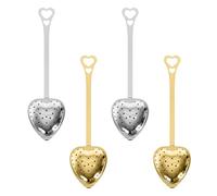 Lot de 10 filtres à thé en forme de cœur avec poignée en acier inoxydable et boucle robuste - Facile à infuser, pas de feuilles mortes, parfait pour les fêtes et les cadeaux