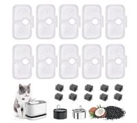 Lot de 10 filtres de fontaine à eau pour chat, 5 filtres à charbon actif et 5 filtres en mousse, filtres de rechange pour fontaine à eau Petlibro