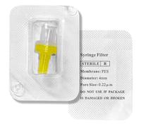Lot de 10 filtres de seringue stérile - Membrane PES hydrophile - Taille des pores de 0,22 um - Diamètre de la membrane : 4 mm - Filtration PES pour laboratoire - Emballage stérile