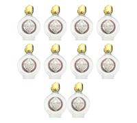 Lot de 10 fioles cosmétiques en verre d'une capacité de 15 ml avec décoration de rose pour une distribution précise des parfums et des essences cosmétiques