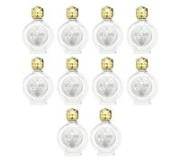 Lot de 10 fioles cosmétiques en verre d'une capacité de 15 ml avec décoration de rose pour une distribution précise des parfums et des essences cosmétiques