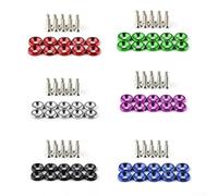 Lot de 10 fixations automobiles M6 avec rondelles pour kits de renforcement de pare-chocs, blindage du compartiment moteur et supports de luminaires (violet)