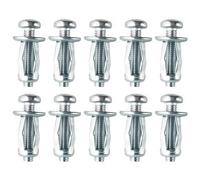 Lot de 10 fixations M6 x 25 pour plaques de plâtre, ancrages métalliques pour cloison sèche, fixations murales Sheetrock