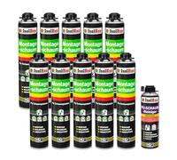 Lot de 10 flacons de 750 ml de mousse expansive monocomposant à base de polyuréthane + 1 nettoyant