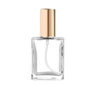 Lot de 10 flacons de voyage carrés et plats, portables, vaporisateurs de parfum, flacons de recharge en verre vides(Gold,50ml)