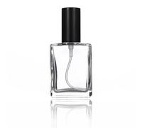 Lot de 10 flacons de voyage carrés et plats, portables, vaporisateurs de parfum, flacons de recharge en verre vides(Black,50ml)