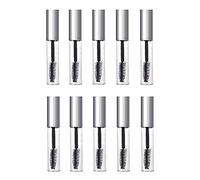 Lot de 10 flacons vides en plastique transparent rechargeables pour mascara avec bouchon intérieur et bouchon argenté 10 ml