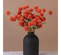 Lot de 10 fleurs artificielles de chrysanthème, petites fleurs de chrysanthème en soie pour automne, décoration d'intérieur, arrangements floraux, centre de table, orange brûlé