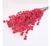 Lot de 10 Fleurs de pêcher artificielles, 65 cm, en Soie, avec Longues tiges, for intérieur et extérieur, for Mariage, Maison, Bureau(03,125cm)