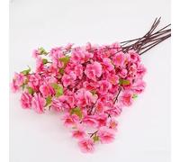 Lot de 10 Fleurs de pêcher artificielles, 65 cm, en Soie, avec Longues tiges, for intérieur et extérieur, for Mariage, Maison, Bureau(06,65cm)