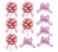 Lot De 10 Fleurs En Ruban, Gaze De Neige, Fleurs Élégantes, Fleurs En Boule Tridimensionnelles, Voiture De Mariage, Décoration Cadeau, Nœuds Décoratifs, Rubans Pour Boîte Cadeau