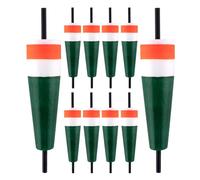 Lot de 10 flotteurs de pêche pour poissons | Liège mousse avec poids pour eau douce comme la perche, la truite et le poisson-chat