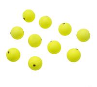 Lot de 10 flotteurs flottants de pêche avec mousse EVA à haute flottabilité et trou central en métal pour une détection efficace des morsures (27 mm jaune)