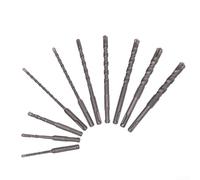 Lot de 10 forets à béton SDS Plus pour marteau perforateur, tête cruciforme à pointe en carbure pour un perçage efficace dans la pierre naturelle et artificielle, longueur 160 mm et 110 mm