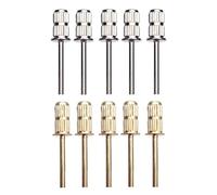 Lot de 10 forets à ongles en métal pour manucure, lime à ongles électrique, bandes de ponçage de 2,35 mm, forets pour ongles en acrylique, manucure, pédicure, argent et or