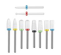 Lot de 10 forets à ongles professionnels en céramique, 3/32 pouces embout depose ponceuse ongles pour enlever les cuticules pour manucure électrique en acrylique, manucure, pédicure, lime à ongles