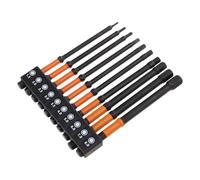 Lot de 10 forets à tête hexagonale pour clé Allen et magnétisme, tige en acier de 6,35 mm