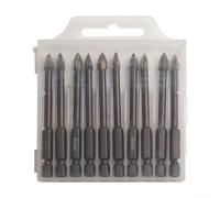 Lot de 10 forets à tige hexagonale de 6 mm pour carrelage en porcelaine, céramique, marbre, verre, brique, alliage de carbure avec processus d'oxynitruration