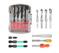 Lot de 10 forets coniques multi-usages pour le travail du bois avec tige hexagonale, comprend des embouts de tournevis et une extension magnétique pour le bois et le métal