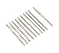 Lot de 10 forets de 0,8 à 2,5 mm pour verre et jade et ambre - Tige de 2,35 mm - Émeri argenté - Longueur : 42 mm (10 pièces, 2,5 mm)
