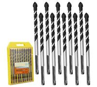 Lot de 10 forets de carrelage de 6 mm, forets professionnels pour carreaux de porcelaine, béton, mur de briques, verre, plastique, ciment et bois, ensemble de forets pour carrelage(6 mm x 10 pièces)
