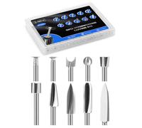 Lot de 10 forets de sculpture sur bois pour fraiseuse Dremel et outils rotatifs, tige de 1/8" pour accessoires d'outils Dremel, micro sculpture pour le travail du bois, la sculpture, le meulage