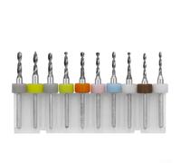 Lot de 10 forets en carbure de tungstène pour circuits imprimés - Convient pour les environnements de laboratoire et la production de circuits imprimés en petits lots (1,5 à 2,4 mm)