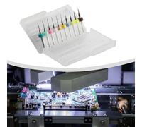 Lot de 10 forets en carbure pour circuit imprimé, précision de 0,1 à 1,2 mm pour kit d'usinage HSS-Ti compatible avec SMT pour outils CNC (0,1 à 1 mm)