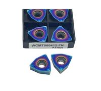 Lot de 10 forets en U WCMT080412FN, lames en alliage dur, rapides et violentes, forets en acier inoxydable, lame Nano Blue WCMT 080412