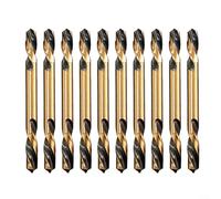 Lot de 10 forets hélicoïdaux à double tête en acier rapide pour métal et bois, pour perceuse d'établi (4,5 mm)