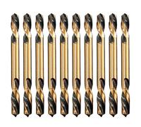 Lot de 10 forets hélicoïdaux à double tête en acier rapide pour métal et bois, pour perceuse d'établi (6 mm)