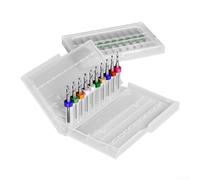 Lot de 10 forets hélicoïdaux de 0,2 mm en alliage d'acier pour circuits imprimés, plastique, fibre de verre, bois, métal souple avec boîte de rangement (4)