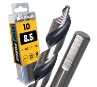 Lot de 10 forets hélicoïdaux Step Force Ø 8,5 mm - HSS-G DIN 338 pour acier, acier de construction, aluminium, métaux non ferreux AMBOSS WERKZEUGE® Foret tôles, profilés - Hexagonal pour perceuse