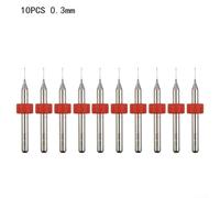 Lot de 10 forets PCB avec acier au carbure pour perçage de circuits imprimés avec décharge stable des débris et réduction de la casse (0,3 mm)