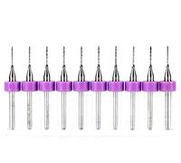 Lot de 10 forets rotatifs en carbure de tungstène 0,5 mm BE-TOOL - 2,5 mm - Tige 1/8" pour PCB, Dremel, Bijoux, CNC, métaux mous, circuit imprimé, outil de gravure, multicolore