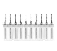 Lot de 10 forets rotatifs en carbure de tungstène 0,5 mm BE-TOOL - 2,5 mm - Tige 1/8" pour PCB, Dremel, Bijoux, CNC, métaux mous, circuit imprimé, outil de gravure, multicolore