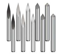 Lot de 10 fraises à 3 tranchants, fraises à graver pyramidales, tige de 3,175 mm (1/8), degrés, fraises CNC for bois(10pcs 3.175mm set)