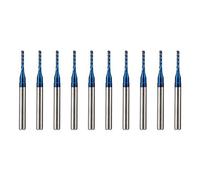 Lot de 10 fraises à queue en carbure - Blue Corn Cutter CNC PCB - Outil de fraisage (1,4 mm)