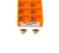 Lot de 10 fraises d'insertion en carbure CNC MMT11IR AG55 AG60 MMT11ER US735 UE6020 VP15TF Outil de tournage de filetage CNC (MMT11ER AG55, VP15TF)