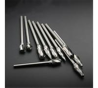Lot de 10 fraises en carbure avec tige de 0,3 cm avec porte-outils pour meuleuse en aluminium et travail des métaux, lime rotative pour fonte, acier, acier inoxydable et plastique
