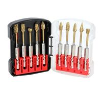 Lot de 10 fraises en carbure avec tige de 6,35 mm pour métal, bois, pierre, outils rotatifs avec changement rapide pour ébavurage et mise en forme de précision