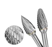 Lot de 10 fraises rotatives en carbure de tungstène avec tige de 6 mm pour outils rotatifs, forets à double rainure en carbure pour polissage du métal et du non-métal, compatibles avec
