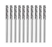Lot de 10 fraises rotatives en carbure de tungstène Type C Tige de 3 mm pour fraisage et polissage des métaux y compris l'acier au carbone et l'acier allié