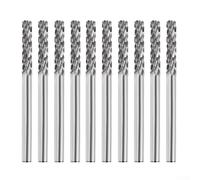 Lot de 10 fraises rotatives en carbure de tungstène type C Tige de 3 mm pour fraiser et polir l'acier, le cuivre, l'aluminium, le marbre et l'os