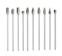 Lot de 10 fraises rotatives en carbure, double coupe de 10,2 cm de long avec tige de 3 mm et diamètre de coupe de 6 mm pour le travail du métal, la sculpture sur bois et la fabrication de bijoux