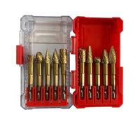 Lot de 10 fraises rotatives en carbure massif, double coupe avec tige hexagonale de 6,35 mm pour métal, bois, acier, meulage et polissage