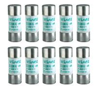 Lot de 10 fusibles, cylindrique 22 x 58 mm, 500 V 80 A, industriel et civil, utilisation aM, protection courants d'appel, moteurs, transformateurs, en céramique, stéatite, puissance interruption 80KA