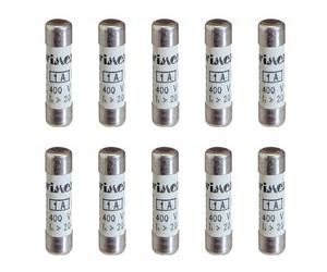 Lot de 10 Fusibles cylindriques 10,3x38 10x38 mm, 500V 16A, usage industriel et civil CF, intervention retardée, en céramique, stéatite, emploi gG, Puissance de coupure (lk) 120KA
